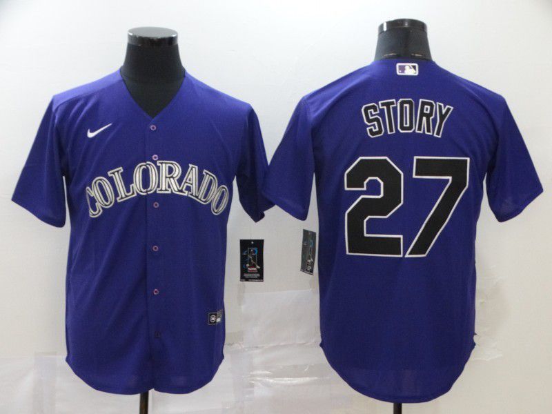 Men Colorado Rockies #27 Story Purple Game 2024 Nike MLB Jersey style 1->chicago cubs->MLB Jersey